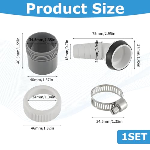 Waschmaschine Abfluss Adapter,Waschmaschinenanschluss,Waschmaschinenanschluss Adapter,Abfluss Waschmaschine,1 1/4 Zoll Waschmaschinenanschluss,Für Rohr Ø40 Mm, Eingang Ø18-24 Mm Mit Schlauchschelle