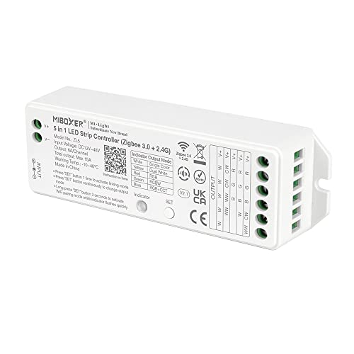 EVEREN MI-ZL5 MiBoxer Milight Funk-Controller RGBCCT 5in1 Zigbee 3.0 + 2,4 GHz für LED-Streifen kompatibel mit APP/Sprachsteuerung und Fernbedienung