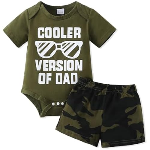 NZRVAWS Newborn Baby Boy Clothes Letter Printed Romper Shorts t Outfits Camo Clothing Set 0 3 6 9 12 Months
