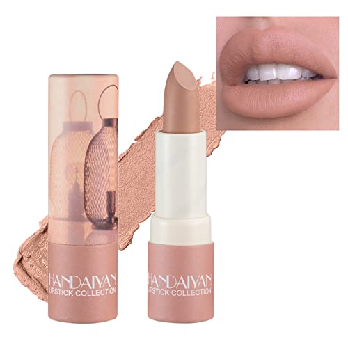Qiufsse Matte Nude Lipstick, Nude Paper Tube Lipsticks Lip Stick Long Lasting Velvety Matte Lipstick,Non Stick Cup Nude Lip Gloss Lipstick For Women Girls Daily Lip Makeup (#02 Nude) #TOP30