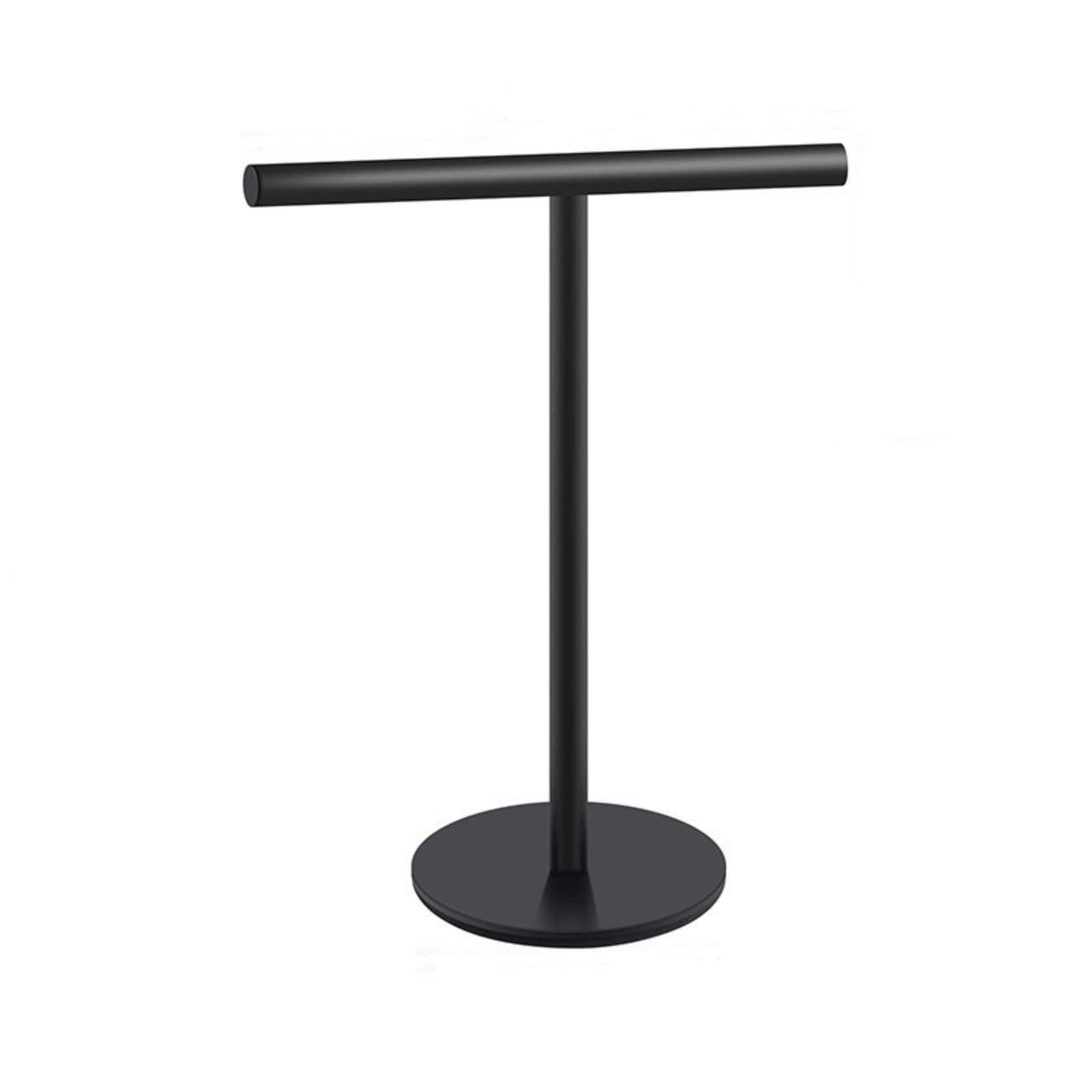 Moedweuo Black T-Shape Hand Towel Holder Stand, Stainless Steel Countertop Rack