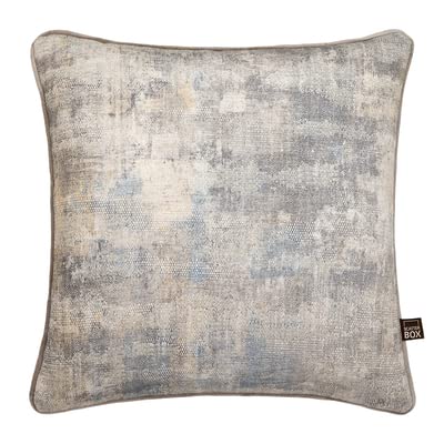 Scatter Box Avianna Watercolour Woven Jacquard Feather Filled Piped Edge Cushion, Silver/Mink, 43 x 43 Cm