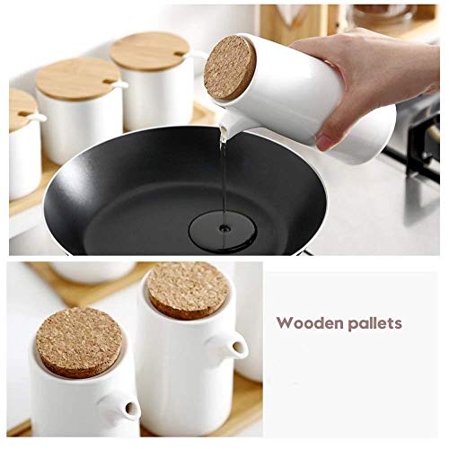 AMAXRcsy Öl-Essig-Spender-Set aus Keramik, 400 ml, Gewürzbox, Soßenflasche, Küchenbehälter, auslaufsicherer Ausgießer, staubdicht, 2 Stück 6 AMAXRcsy Öl-Essig-Spender-Set aus Keramik, 400 ml, Gewürzbox, Soßenflasche, Küchenbehälter, auslaufsicherer Ausgießer, staubdicht, 2 Stück