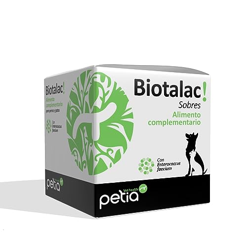 BIOTALAC ! Stabilisateur de la flore intestinale pour chiens et chats. Enterococcus faecium. 30 enveloppes en poudre.