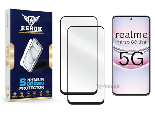 Image of Gorilla Tempered Glass Screen Protector Compatible with Realme Narzo 80 Lite 5G [Pack of 2] | Edge-to-Edge, Bubble-Free, Case Friendly, Easy Installation Kit