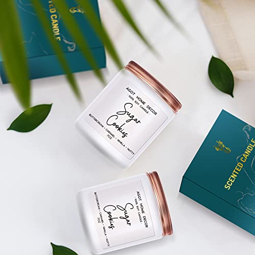 Sugar Cookies Candle | Buttercream, Caramel And Vanilla Winter Holiday Candles For Home Scented| 7Oz Aromatherapy Candles| Home Decor #TOP1