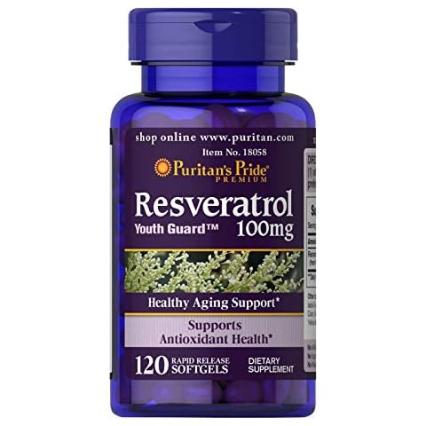 Puritan's Pride Resveratrol 100 mg / 120 Softgels Cover