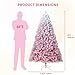 Artificial Christmas Tree with 250 Warm White LED Lights, 6Ft Pink Gradient Snow Frosted Xmas Tree for Holiday Decoration with 750 Realistic Branch Tips & Metal Stand