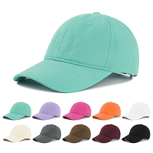 Image of American Trends Baseball Cap for Women Men Adjustable Cotton Dad Hat, Classic Plain Ponytail Hat for Workout & Everyday Wear