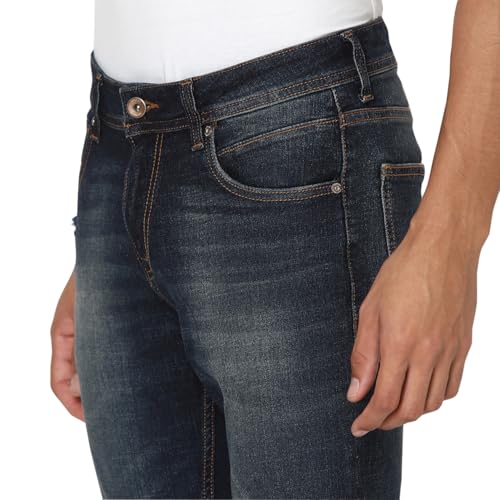 Image of Spykar Men's Kano Slim Fit Mid-Rise Jeans (Ankle Length)