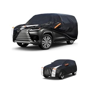 Large SUV Car Cover for Lexus LX 1995-2026 100% Waterproof All Weather, Heavy Duty Outdoor Full Exterior Covers Rain Sun Wind UV Protection.