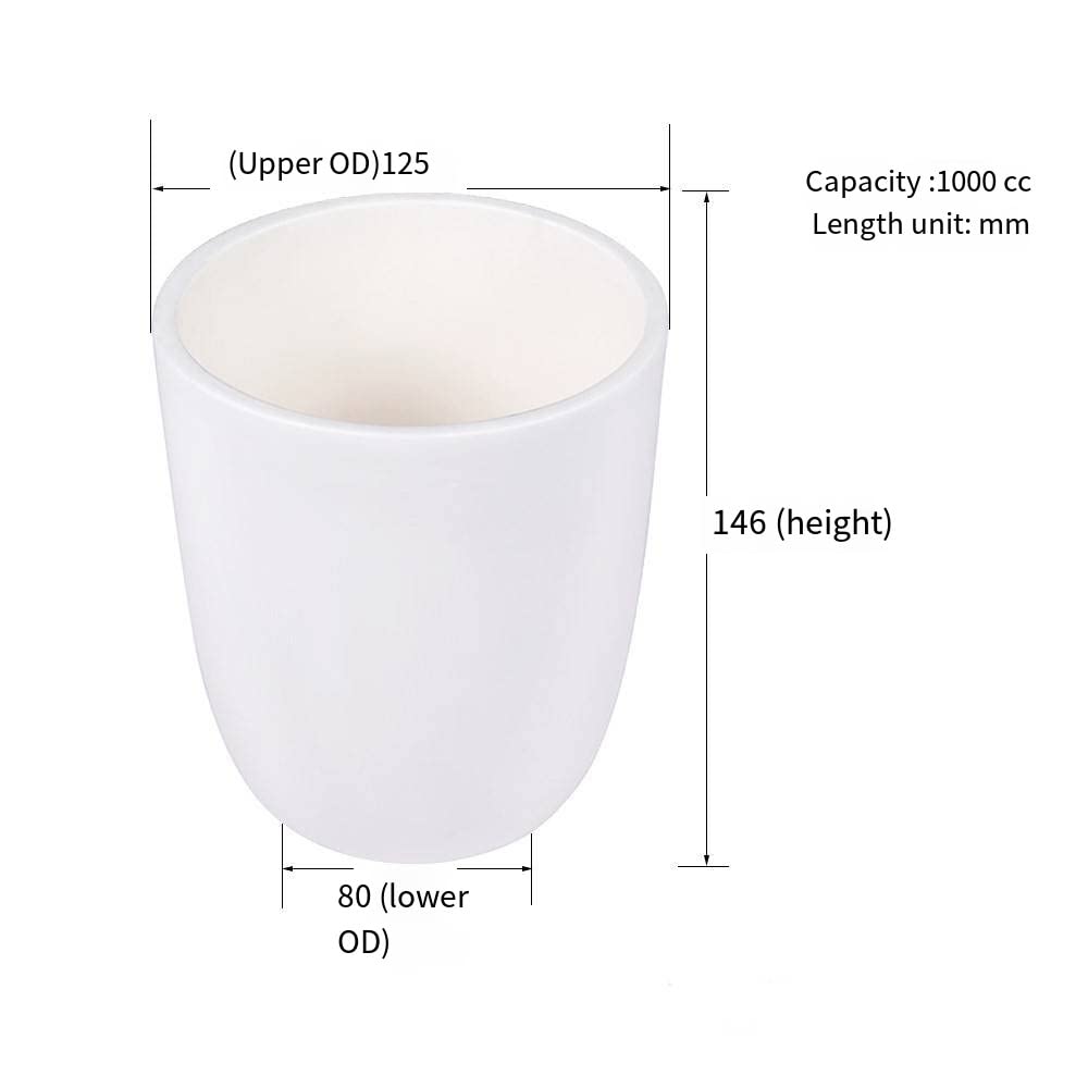 Crisol de alúmina pura al 99% for aplicaciones de alta temperatura, for sinterización y uso en laboratorio, 1 unidad((Upper OD)73mm 200ML)