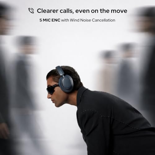 Image of Noise Airwave Max 6 Wireless Bluetooth Headphones (2026 Launch), Hi-Res LDAC Audio, Adaptive ANC 45dB, 120H Battery, Low Latency 80ms, Deep Bass, Over-Ear Noise Cancelling Headphones (Cobalt Blue)