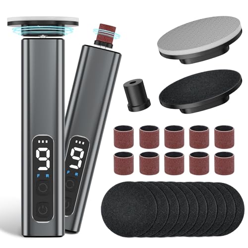 Lima Electrica Pies Durezas - 2 en 1 Pedicura Profesional Para Pies para Pies con Pantalla LED y 9 Niveles, Set de Pedicura Removedor de Callos para Pieles Muertas, Duras y Agrietadas - Gris