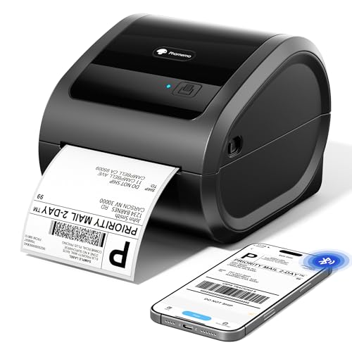 Phomemo D520BT Thermal Shipping Label Printer for Small Business, 4x6 Thermal Label Printers for Shipping Packages, Compatible with Phone & PC, Widely Use in Canada Post, Shopify, USP, DHL, Grey by Phomemo - Used condition - CA$83.76