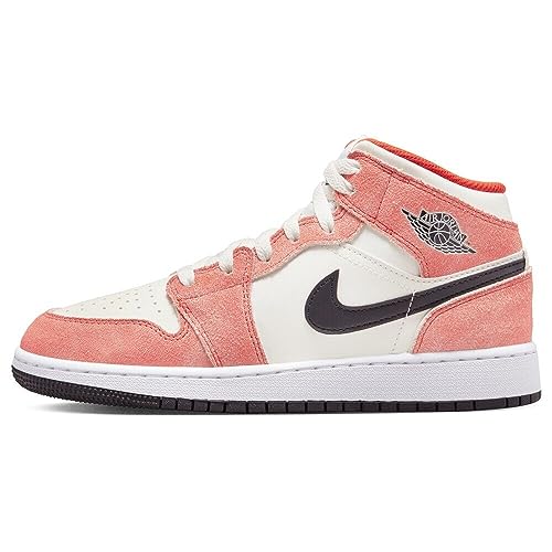 [DV1336-800] Grade School Air Jordan RETRO 1 MID SE 'ORANGE SUEDE' (GS) 5