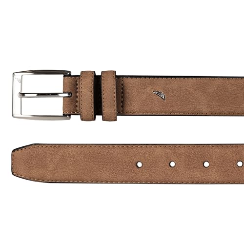 Image of Nautica Men's Casual Leather Belt | Everyday | Classic | Pants | Jeans | Khakis | Chinos | Metal Buckle