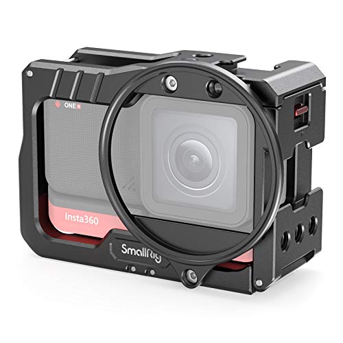 Get Special Price SMALLRIG Video Vlogging Camera Cage with 52mm Filter Adapter Compatible with Insta360 ONE R 4K Edition - 2901