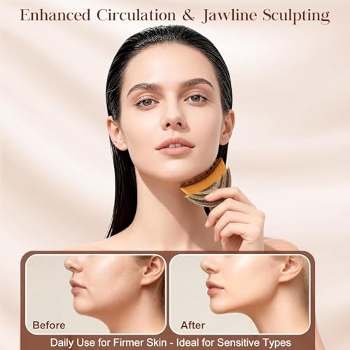 Image of Lymphatic Brush Guasha | Face Sculpting Tool for De-Puffing, Jawline Definition & Skin Firming | Soft Bristle Facial Drainage for Massage & Skincare Use