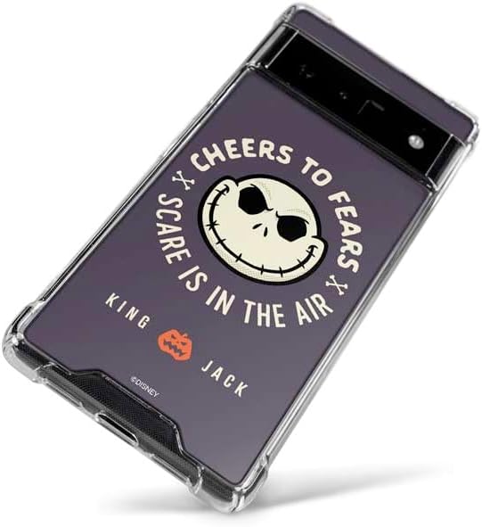 Skinit Clear Phone Case Compatible with Google Pixel 6 - Officially Licensed Disney The Nightmare Before Christmas Cheers to Fears Design