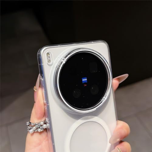 Image of Protective Case for Vivo X300 Ultra 5G Crystal Clear Shockproof PC+ TPU Magnetic Case. (Orange)