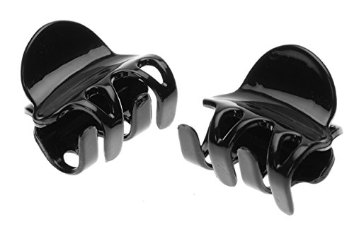 France Luxe Belle Cutout Prong Mini Jaw Pair, Black