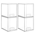 Vtopmart 7.6" H Clear Stackable Storage Drawers, 4 Pack Plastic Organizers Bins for Skincare, Cosmetics,Beauty Supplies,Ideal for Vanity, Bathroom,Kitchen Countertop,Cabinet Organization