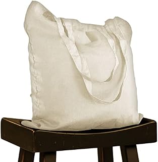 Lang Horn Cotton 10 pack 14 X 16 inch Long Handle Plain tote bags blank Tote Bags for Grocery Machine Washable Strong, Screen Printing Plain Tote bags to Decorate