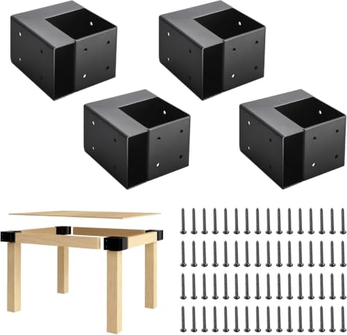 Workbench Brackets Kit, 4 PCS 3-Way Right Angle Bracket Fit 2x4 & 4x4 Wood