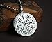 Baldur Jewelry - 999 Pure Silver Viking Compass Necklace Vegvisir Pendant Hand Hammered Norse Jewelry Necklace - Viking Gifts for Men - Viking Jewelry for Men - Viking Necklace