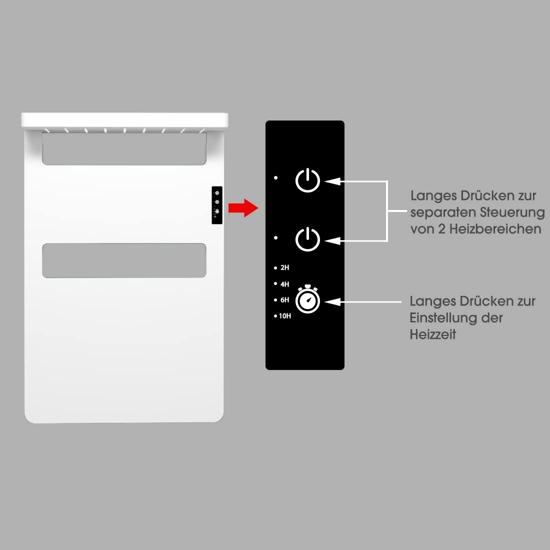 byecold Badheizkörper 90x46 cm Bad Heizkörper mit Ablage, Touchschalter Timer,Handtuchhalter Heizung Elektrisch Badezimmer Handtuchwärmer Handtuchheizkörper Handtuchtrockner Handtuchheizung Handtu