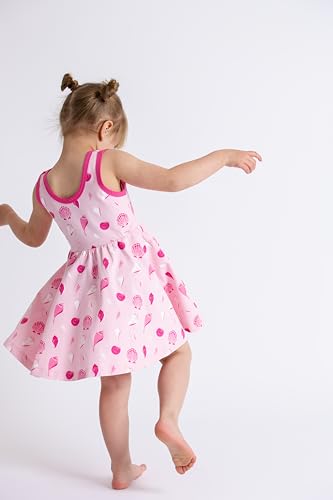 Image of monica + andy Short Sleeve Let's Dance Dress, Organic Cotton Playwear Clothes for Girls, Kids, Toddler & Infant Sizes