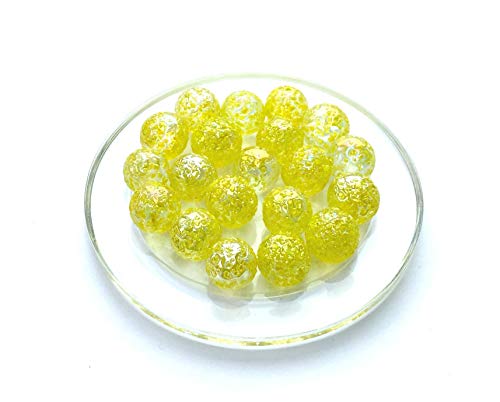 mesbilles – 25 Bolas de Pepita, Amarillo – Bola de Cristal 16 mm