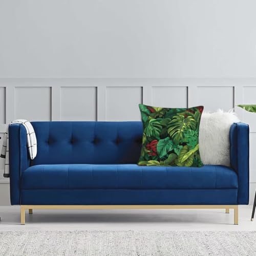 Housse de coussin vert en velours 45x45 pour rénover votre canapé - 8
