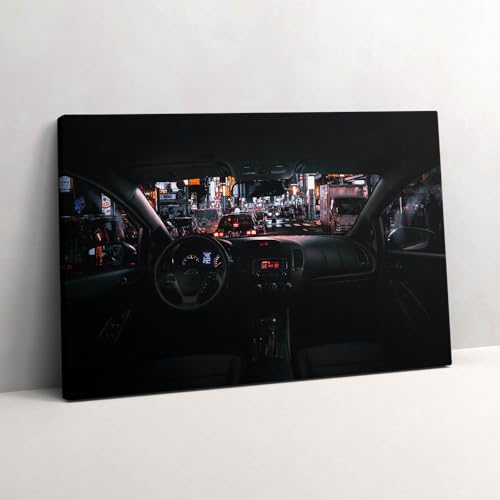 Voiture à Tokyo grand tableaux 60x40cm pour salon moderne