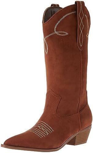 The Drop Women's Ace Midshaft Western Boot, Cognac, 12