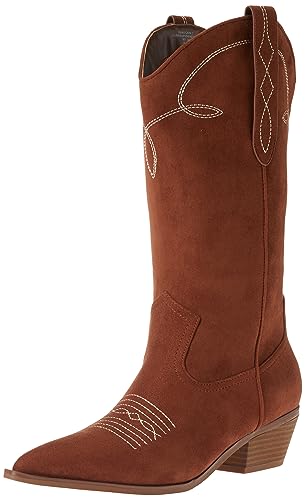 The Drop Women's Ace Midshaft Western Boot, Cognac, 12