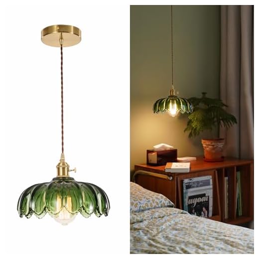 29+ Essential Items for a Cozy Dark Cottagecore Kitchen 5 XZHGCEE Glass Pendant Light Vintage Light Fixtures, Glass Pendant Lights Kitchen Island, Gold Pendant Light, Modern Chandelier Pendant Shade Green Light Fixture for Bedroom Dining Room
