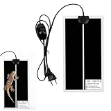 Sylkeov Tapis Chauffant pour Terrarium 15 x 28 cm, Tapis Chauffant pour Reptiles avec Température Réglable (0-35 °C), Fiche Européenne (7W, 220V-240V), Convient aux Reptiles et aux Petits Animaux