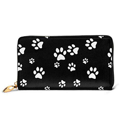 Preisvergleich Produktbild JHGFG Mode Handtasche Reißverschluss Brieftasche Pfotenabdruck Nahtloser Vektor Hintergrund Telefon Kupplung Geldbörse Abendkupplung Blockieren Leder Brieftasche Multi Card Organizer