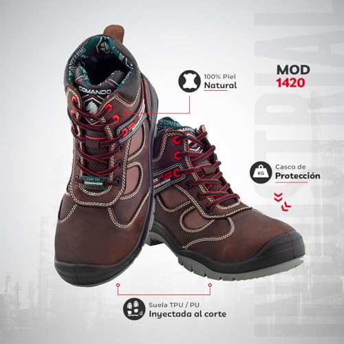 Image of Comando Safety Work Boots Model 1420 Go Safe - 100% Leather Heavy-duty, 100% Dielectric and Insulating, Lightweight and comfortable construction work boots with toe protection