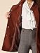 Allegra K Women's Stand Collar Double Breasted Pockets Trendy Outwear Winter Coat with Belt M Brown