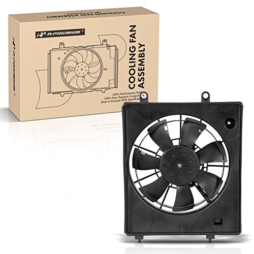 A-Premium Conjunto de ventilador de condensador de aire acondicionado derecho compatible con modelos Honda seleccionados – Compatible con modelos Honda 2015-2020, L4 1.5L – Reemplaza # 386155R1003