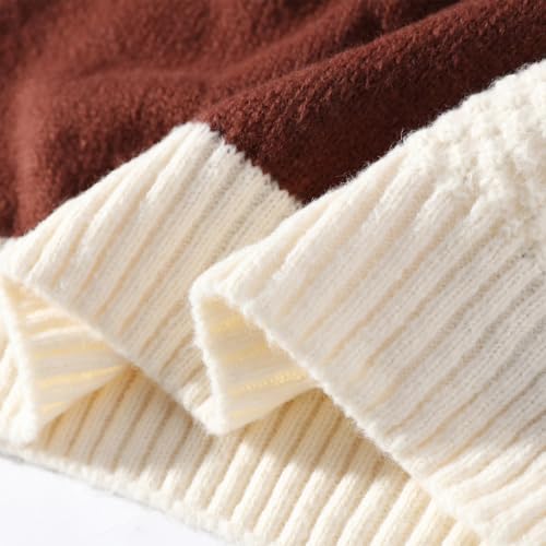 Patchwork Sweater Soft Cable Knitted Crew Neck Unisex Sweater Mens Vintage Aesthetic Sweaters Oversized Pullovers2