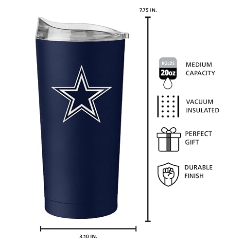 FANMATS NFL Dallas Cowboys 20 oz Stainless Steel Tumbler — Powder-Coated | 20 Fluid Ounces | Vacuum Insulated | Team Color by FANMATS - Used condition - Image 4