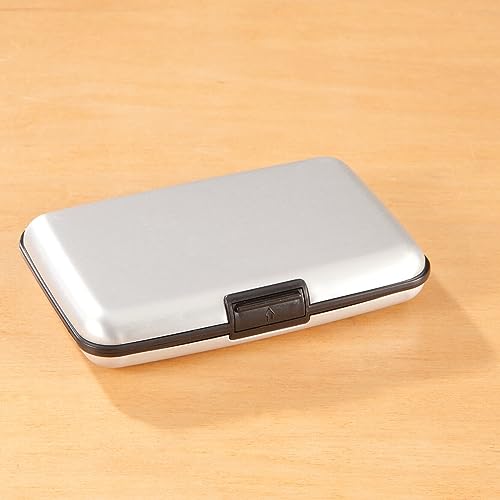 Fox Valley Traders RFID Aluminum Credit Card Holder, Crushproof Design, Aluminum Design - Silver Design, Measures 4 1/4" Long x 3" Wide x 3/4" Deep3