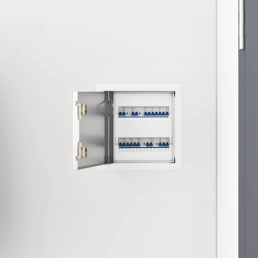 Tapa de acceso 2 unidades, color blanco, 23 x 23 x 3 cm, acero con recubrimiento en polvo con ángulo de apertura de 140°, cierre seguro para interior y exterior, inspección de puerta, escotilla