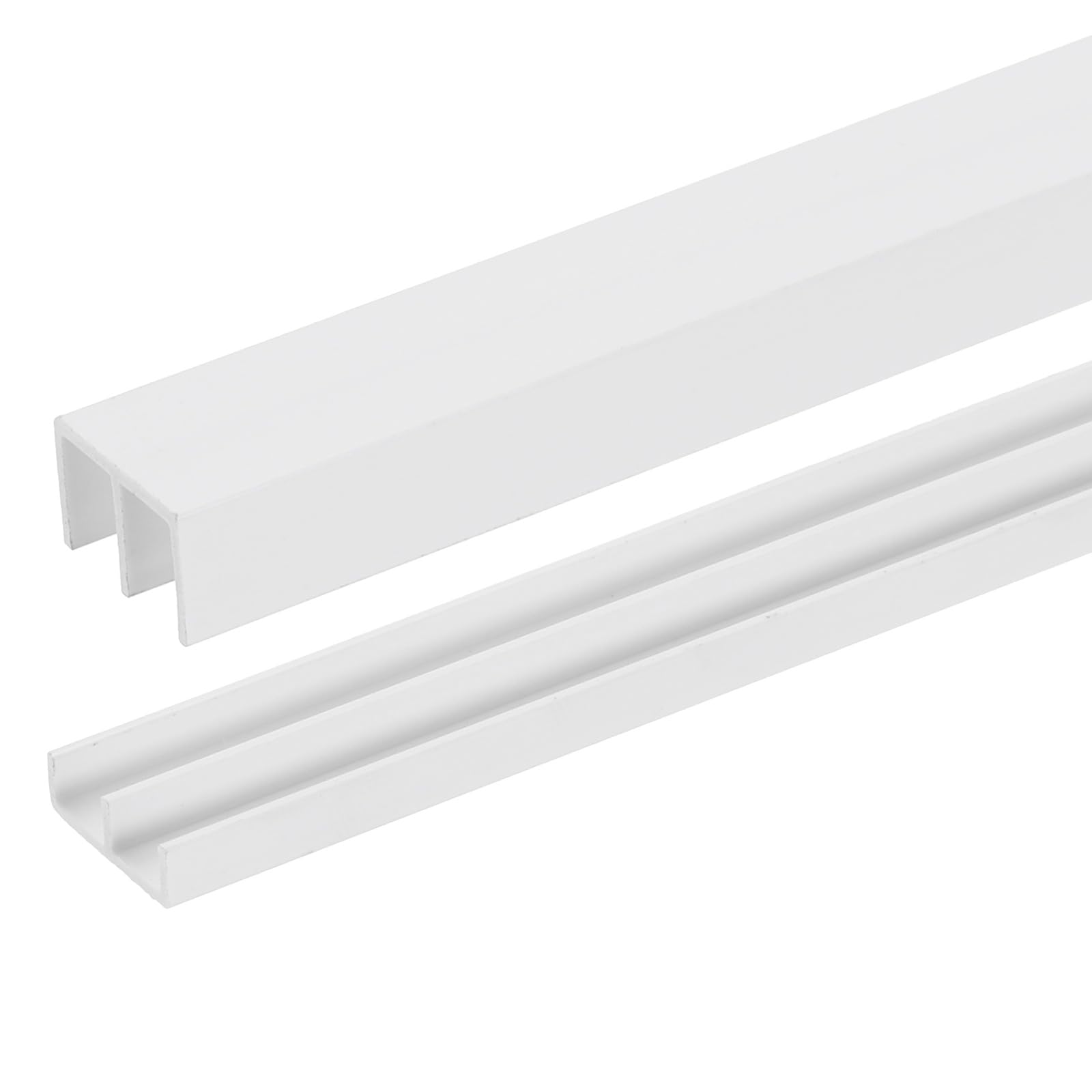 sourcing map 1Set Plastic Sliding Door Track Fit 6mm Thick Panel White