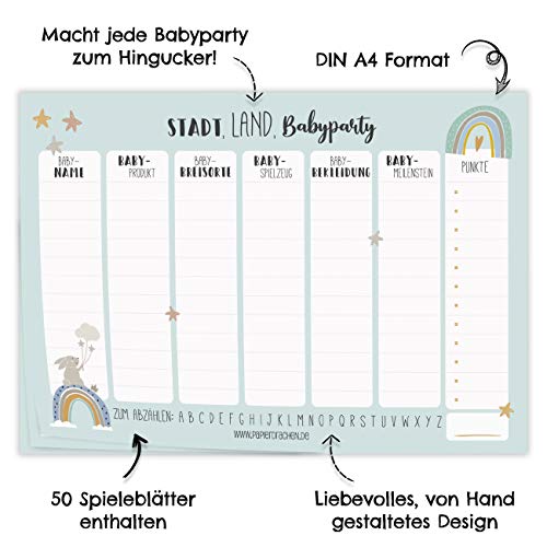 Papierdrachen Play Pad for Adults, City Country Baby Shower Boy, Game Idea for Baby Shower for Boys, It's a Boy - Image 3