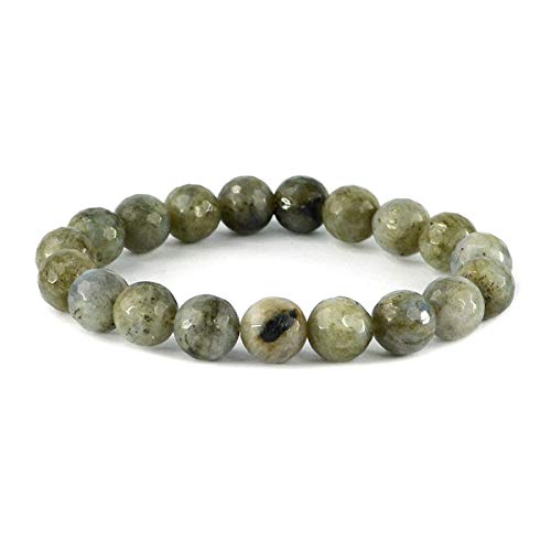 Image of Certified Natural Crystal Stone Diamond Cut /Faceted 10 mm Beads Bracelet for Men & Women | Reiki Charged Gemstone Jewellery | Multiple Stone Variants Available